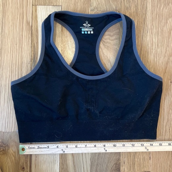 Womens PRANA Black & Gray Sports Gym Workout Bra 3XL XXXL - Picture 2 of 4